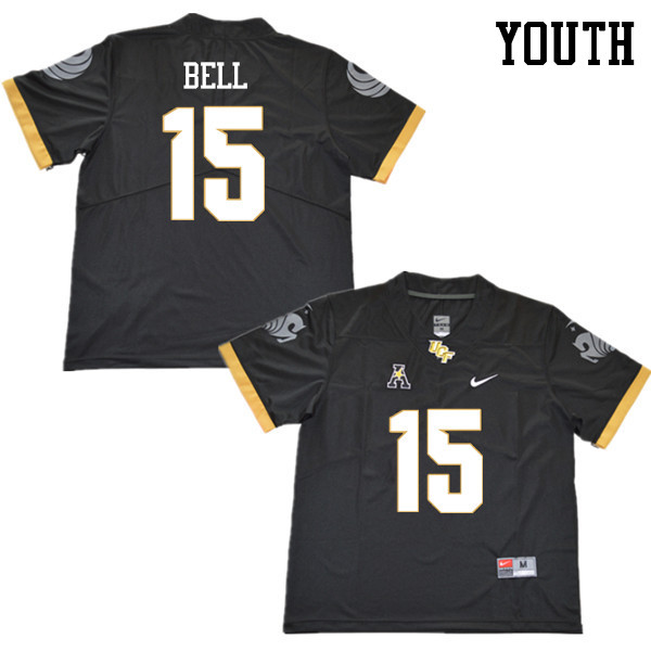 Youth #15 Brett Bell UCF Knights College Football Jerseys Sale-Black